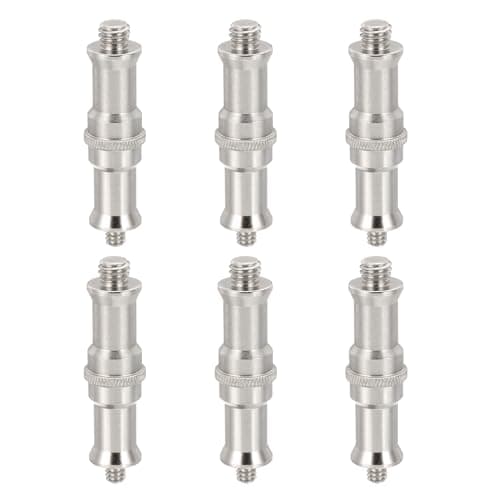 Image of PATIKIL Camera Spigot Screws Converter 3/8" to 1/4" Male to Male, 6 Pack Tripod Screw Adapters Spigot Stud for Light Stand Hot Shoe Cold Shoe Adapter Ball Head Flash, Silver