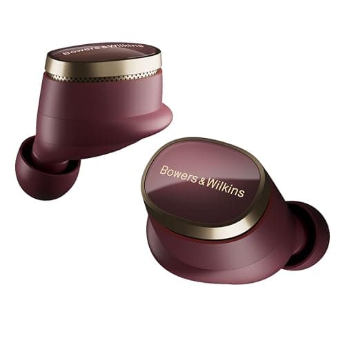 Image of Bowers & Wilkins Pi8 True Wireless Noise Cancelling Earbuds with Bluetooth aptX, 24-bit Wireless Connection, Audio Retransmission, and 6 Built-in Microphones – Dark Burgundy