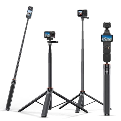 Image of 53.74"Selfie Stick Tripod for DJI Osmo Pocket 3/4, Portable Camera Mount Extender Telescopic Rod Extension Pole, for Insta360 X5 X4 Action 5 Pro/6/4 Pocket 4 for GoPro AKASO EK7000 Camera Accessories