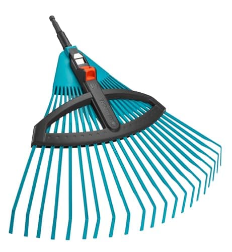 Image of Gardena combisystem Plastic Adjustable Rake: Leaf rake with adjustable elastic plastic tines, working width of 35-52 cm, wobble-free work (3099-88)