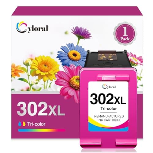 Image of Cyloral 302 XL Ink Cartridge Colour for HP Deskjet 3637 3630 3636 2130 Envy 4527 4524 4523 4520 Officejet 3830 3831 4658 Printer Ink for 302 color Replacement