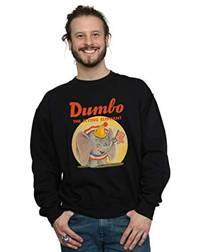 Image of Disney Men's Dumbo Flying Elephant Sweatshirt Black X-Large