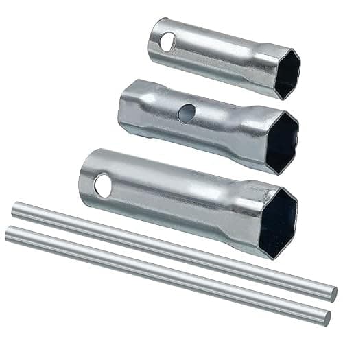 Image of TA-VIGOR 3Pcs Spark Plug Socket Wrench Set, Double-Ended Spanner with T-Handle Bars Carbon Steel Ignition Tool Kit for Auto Motorcycle Tiller (16mm, 17/19mm, 21mm)