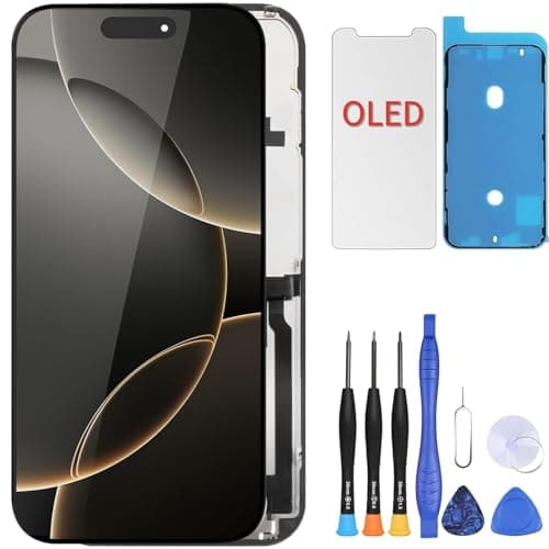 Image of ZOETEC Hard OLED Screen Replacement For iPhone 16 Pro (NOT LCD) 6.3'' Full HD Display COF Touch Screen Digitizer Frame Assembly with Repair Tool Kits, Waterproof Adhesive, Tempered Glass