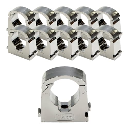 Image of Talon Hinged Pipe Clips – Secure Pipe Fixing Brackets for 15mm Pipes | Snap-Fit Hinged Clip Design | Easy Screw Fixing Base | Strong Grip & Durable Build | Project DIY (10 Pack, Chrome 15mm)