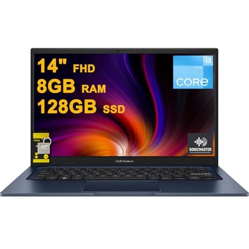 Image of ASUS VivoBook 14 Business Laptop 14" FHD Anti-Glare Intel 6-core i3-1215U 8GB DDR4 128GB SSD Type-C Privacy Camera SonicMaster Fast Charging Win11 ICP Hub
