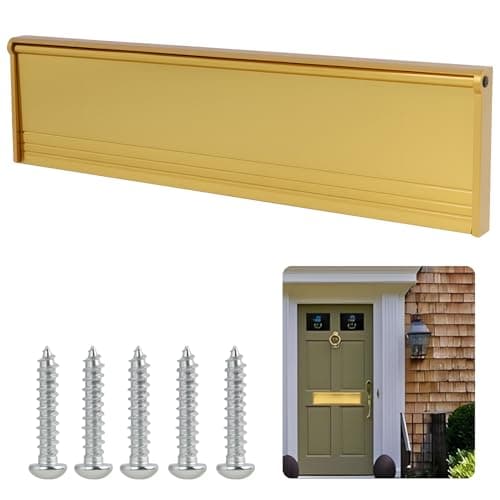 Image of Internal Letterbox Draught Excluder 11.5 Inch, Metal Letter Box Flap, Aluminium Letter Plate Cover with Brush Seal, Letter Box for Door, Weatherproof, Easy Installation for Wooden and uPVC Doors