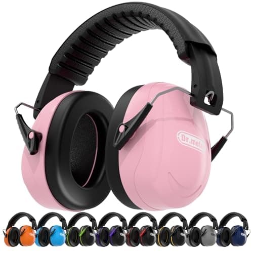 Image of Dr.meter Ear Defenders Adults, SNR 31dB Noise Reduction Earmuffs with with Adjustable Headband Double Layers Hearing Protection for Gardening Yard Work Pink