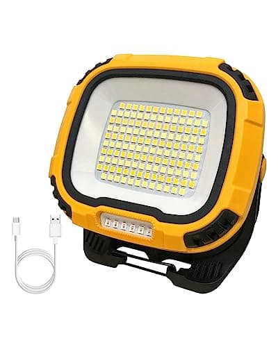 Image of Trongle 40W LED Rechargeable Work Light, 4200LM COB Floodlight Super Bright with Magnetic Holder, USB Battery Security Light Portable Outdoor Waterproof for Garage, Fishing, Hiking, BBQ - Yellow