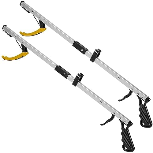 Image of Reacher Grabber Pickup Tools with Magnetic Tips - (2-Pack) 26-Inch Long & Wide Claw Arm Gripping Device, Lightweight & Durable Indoor and Outdoor Extender Reaching Mobility Aid and Trash Picker Upper