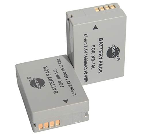 Image of DSTE 2pcs NB-10L Li-ion Battery Compatible with Canon PowerShot G1 X, G15, G16, SX40 HS, SX50 HS, SX60 HS Digital Camera