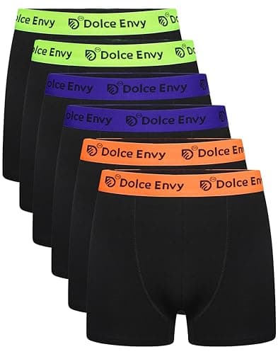 Image of DOLCE ENVY 6 Pack Men's Boxers Shorts Assorted Colour Soft Cotton Elevate Your Underwear Collection with Premium Comfort Trunks (UK, Alpha, M, Regular, Regular, 2 GREEN, 2 PURPLE, 2 ORANGE)