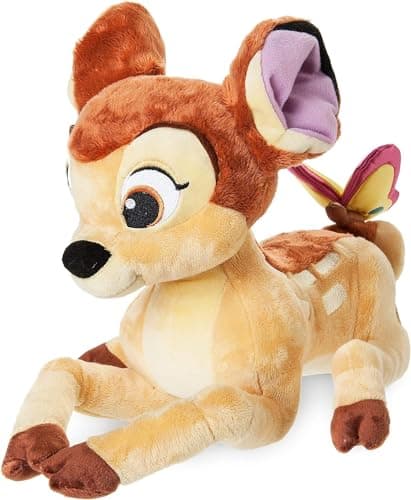 Image of Disney Store Official Bambi Medium Soft Toy for Kids, 28cm/11”, Plush Character Figure with 3D Butterfly on Tail and Embroidered Details, Suitable for Ages 0+