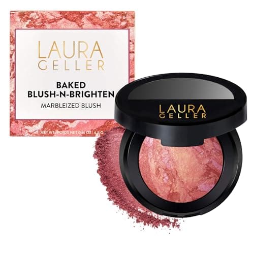 Image of LAURA GELLER NEW YORK Baked Blush-n-Brighten Marbleized Blush for Cheeks - Natural Finish - Buildable Color (103 Tropic Hues)
