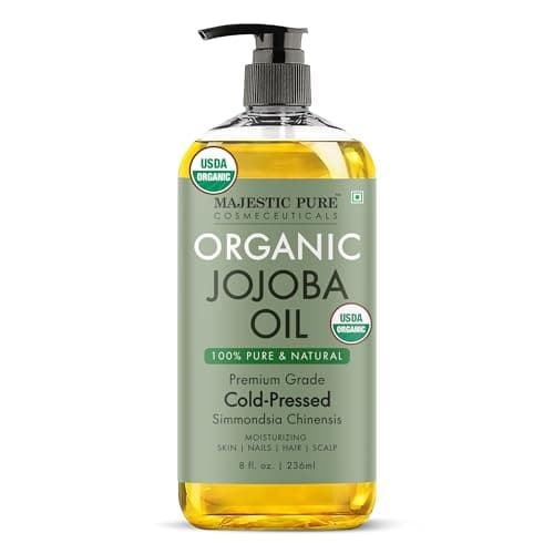 Image of MAJESTIC PURE USDA Organic Jojoba Oil - 100% Pure Cold Pressed Hexane Free for Skin, Hair, Nails - Moisturizing Skin, Hair and Scalp - 236 ml
