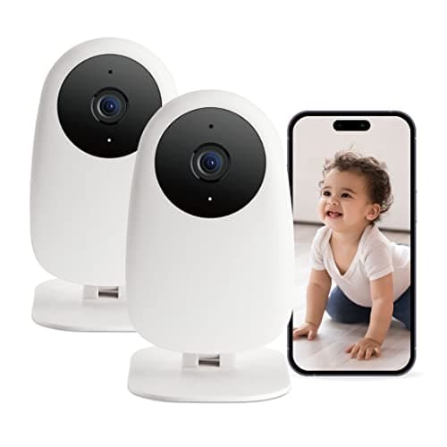 Image of nooie 2 Pack Baby Monitor WiFi 2K Baby Monitor and Camera with Night Vision, Motion/Sound Detection, App Control, 2-Way Audio, Works with Alexa/Google, SD Cloud Storage
