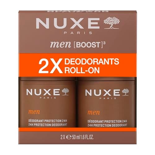 Image of Nuxe Men Deodorant 24H Duo 2×50ml, Long-Lasting Freshness & Odour Protection, No Marks or Stains, Quick-Dry Formula with Woody & Spicy Scent, Suitable for All Skin Types