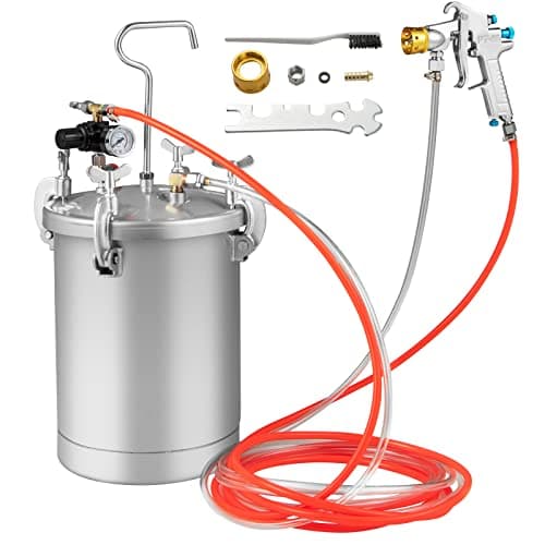 Image of COSTWAY 15L Paint Tank, Pressure Pot Paint Sprayer with 3.5mm Nozzle Spray Gun, Double Pipes, Adjusting Spray Range, Paint Flow & Air Volume, Leakproof Paint Spray Gun Kit for Commercial Home Use