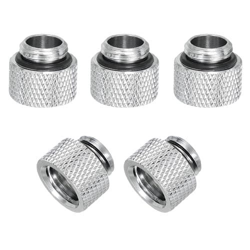 Image of sourcing map Male to Female Extender Fitting G1/4 x 10mm for PC Water Cooling System Silver 5pcs