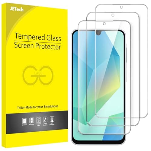 Image of JETech Screen Protector for Samsung Galaxy A16 5G / 4G 6.7-Inch, 9H Tempered Glass Film, Anti-Scratch, HD Clear, 3-Pack