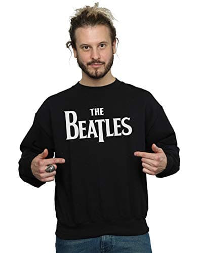 Image of Absolute Cult The Beatles Men's Drop T Logo Sweatshirt Black XX-Large