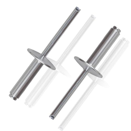 Image of Pop Rivets 50 Pcs Rivets for Metal Aluminium Rivet 4.8x25mm Large Head Open End Rivet Silver msymsyu for Joining Sheet Metal Wood Furniture Window Frames with Plastic Frames Easy Installation