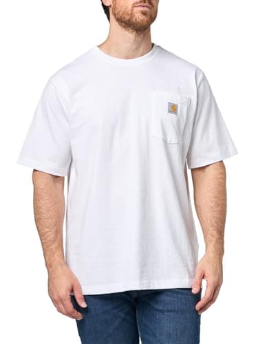 Image of Carhartt Relaxed Fit Heavyweight Short-Sleeve K87 Pocket T-Shirt White