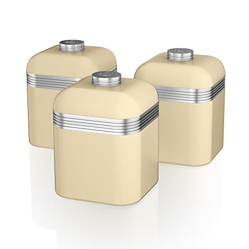 Image of Swan Retro Set of 3 Canisters (Cream)