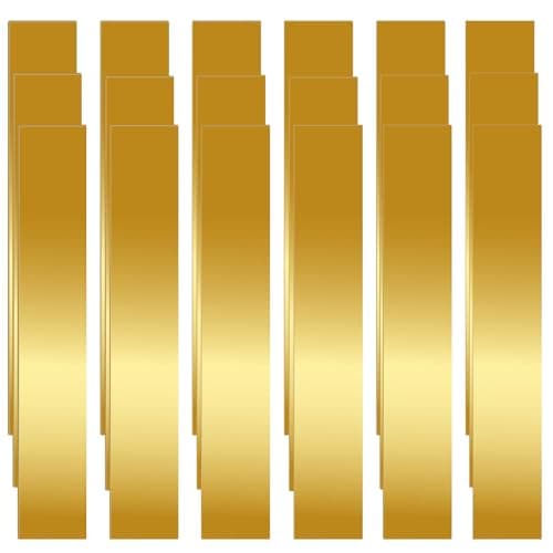 Image of Swpeet 18Pcs 6 Sizes 0.002"/ 0.004"/ 0.006"/ 0.008"/ 0.012"/ 0.016" Thickness Brass Strip Assortment Kit, 6" Length x 1" Width Brass Sheet Metal Plates Brass Shim Stock for Crafts DIY Decoration