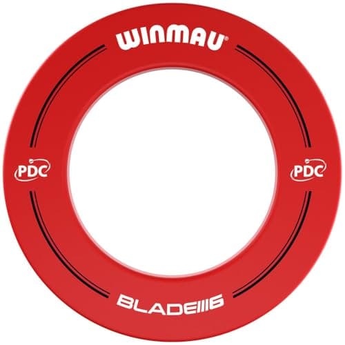 Image of WINMAU PDC Printed Dart Board Surround Ring - Red - Durable Backboard Wall Protector for Dartboards - Professional Darts Accessories
