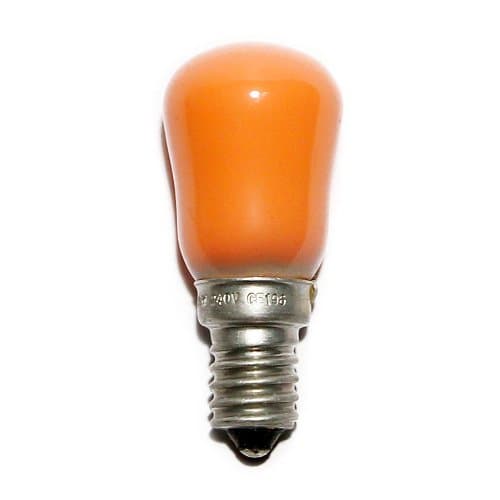 Image of Compton Pygmy 15w Amber Coloured Lamp SES E14 Small Screw Cap Sign Light Bulb SIG15ASES