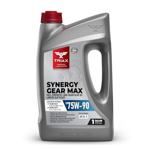 Image of Triax Synergy Gear MAX 75W-90 GL-5 Ultimate Full Synthetic Long Drain Gear Oil for Manual Transmissions, Limited Slip Differentials, Hypoid Gears, Axles, Manual Gearboxes (1 Gallon)