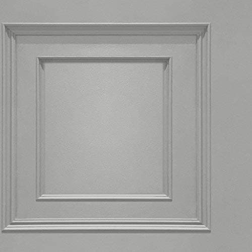 Image of Oliana Wood Panel Effect Wallpaper Grey