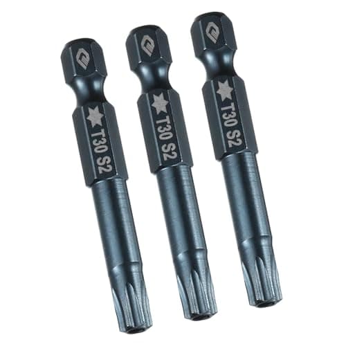 Image of TA-VIGOR 3Pcs T30 Torx Head Screwdriver Bits 1/4 Inch Hex Shank, 50mm Long Magnetic Tamper Proof Star S2 Steel Security Torx Bits with Hole for Impact Driver Drill Bits Hand Tools