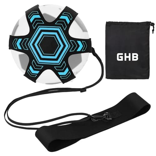 Image of GHB Football Kick Trainer Solo Practice Training Aids with Adjustable Waist Belt, Football Control Skills Trainer Equipment Gifts for Boys Kids (Blue)