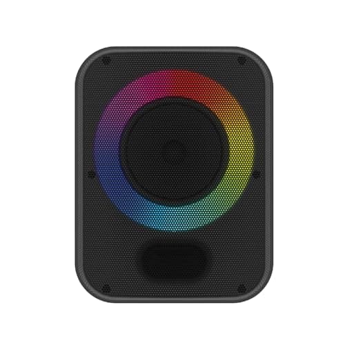 Image of groov e Thunder Bluetooth Party Speaker with RGB Lights 20W - Enjoy 10 Hours of Playback, Pairs with Smartphones, Tablets, and Other Devices, Rechargeable Battery