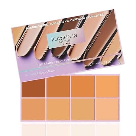 Image of Instant Flawless Coverage Concealer,Soft Matte Cream Concealer,8 Shade Fade Palette,Corrects Dark Circles,Waterproof Full Coverage Cream for Blemishes & Cover,Long-Lasting Lightweight (Medium Color)
