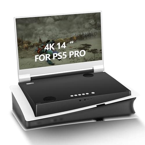 Image of G-STORY 14" Inch IPS 4k 60Hz Portable Monitor Gaming Display Integrated with PS5 pro(not Included) 3840×2160 with 2 HDMI Ports,FreeSync,Built-in 2 of Multimedia Stereo Speaker