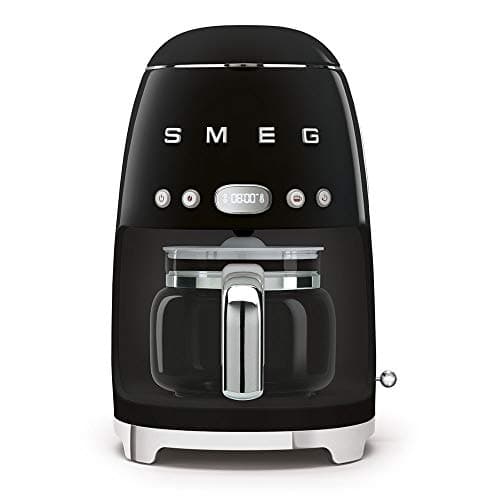 Image of Smeg DCF02BLUK Drip Coffee Machine, Auto-Start Mode, Reuseable Filter, Digital Display, Anti-Drip System, Aroma Intensity Option, 1.4 Litre Tank, Black