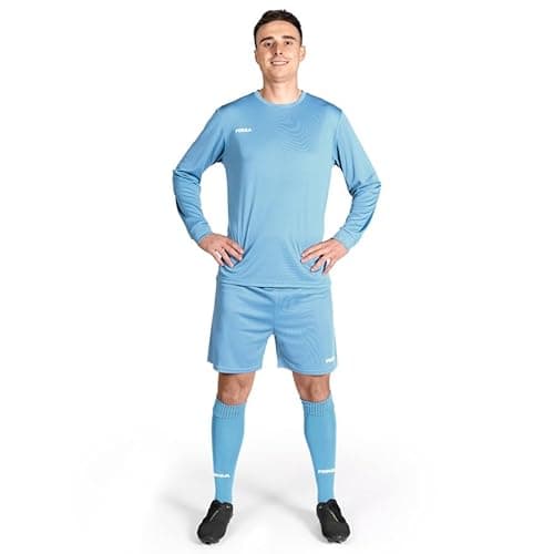 Image of FORZA Men’s Classic Football Shorts [XS-XXL] – Premium Polyester Training Shorts | 9 Bold Colour Options (UK, Alpha, L, L, Regular, Regular, Sky Blue)