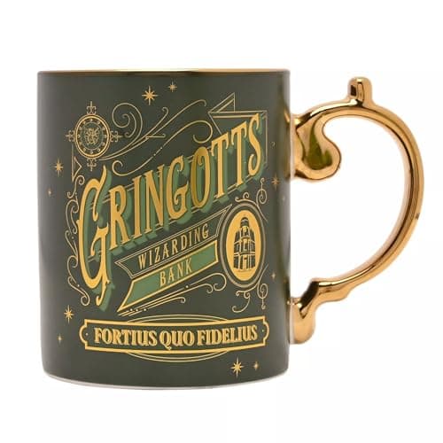 Image of Widdop Warner Bros Harry Potter Mug - Iconic Gringotts Bank Design - Novelty Ceramic Tea & Coffee Cup - Official Collectable Merchandise - Premium Gift for Fans, Birthdays & Other Occasions