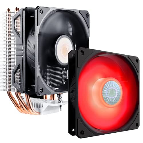 Image of Cooler Master Hyper 212 EVO V2 CPU Air Cooler, SickleFlow 120 V2 RED Bundle, 4 Copper Direct Contact Heat Pipes, RED LEDs, PWM Fan, for AMD Ryzen/Intel LGA1700/1200