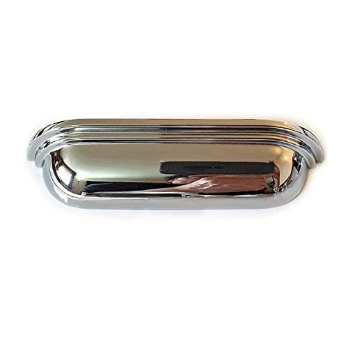 Image of Sets of 6 Cup Handles for Kitchen cabinets & Bedroom Furniture, Cupboard Drawer & Door Polished Chrome Fittings by FFF - cc Size 96mm (96mm Between fixings)
