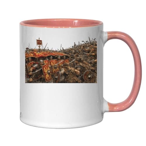 Image of Epic Ancient Battlefield Clash Ceramic Tea Coffee Mug Pink