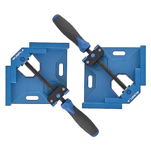 Image of Gunpla 2PCS Right Angle Clamp Set (Large), Woodworking 90 Degree Corner Clamps, Aluminium Alloy Vice Swing Adjustable Jaw Durable Clip Tools for Single Handed Furniture Cabinets Cupboards Assembling