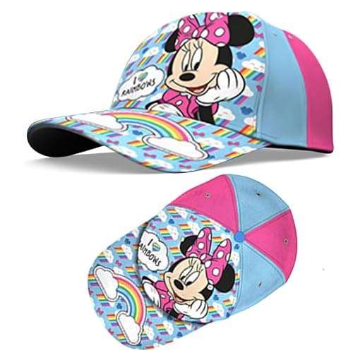Image of Minnie Mouse Baseball Hat | Light Blue | Kids Girls Cotton Cap, Adjustable Kids Hat for School Sports and Any hot Summers Day 3+ Years