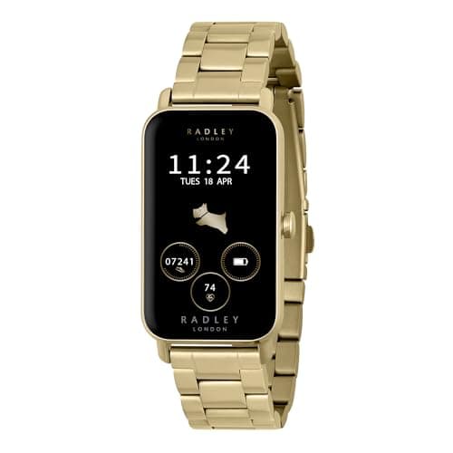 Image of RADLEY Womens Series 21 Smart Watch with Stainless Steel Lozenge Pale Gold Plated Strap RYS21-4018