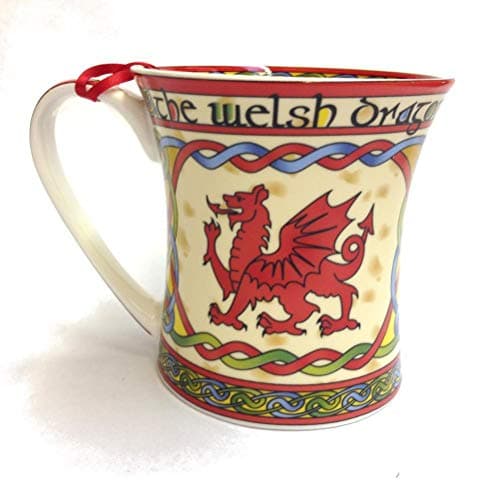 Image of Wales Welsh Dragon Celtic Design Bone China Mug