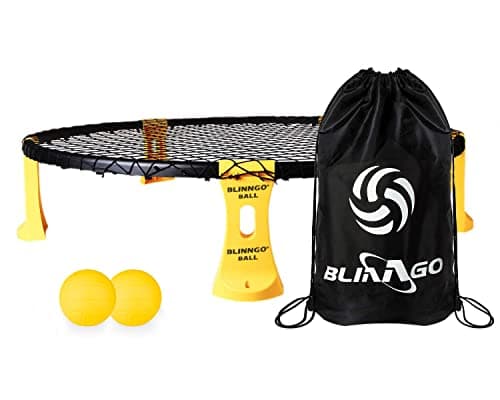 Image of Mookis Blinngoball Ball Game Set With Patented Elastic Net, 2 Balls, Carrying Bag, Hand Pump, Outdoor Games For Adults, Family-Lawn, Backyard, Beach