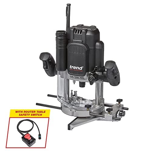 Image of Trend T14 1/2 Inch Variable Speed Workshop Router, Perfect for Hand-Held & Router Table Use, 2300W, 240V, Black, T14EK